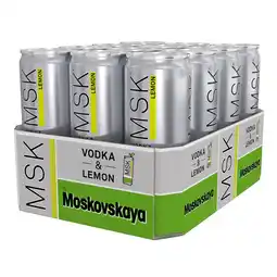 Netto Marken-Discount Moskovskaya MSK Vodka & Lemon 10,0 % vol 0,33 Liter Dose, 12er Pack Angebot