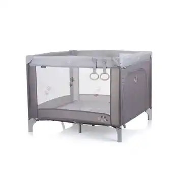 Netto Marken-Discount Chioplino Laufstall Pop-up Reisebett faltbar, Matratze Tragetasche Seiteneingang grau hellgrau Angebot