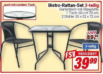 CENTERSHOP Bistro-Rattan-Set 3-teilig Angebot