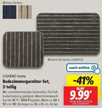 Lidl LIVARNO home Badezimmergarnitur-Set, 2-teilig Angebot