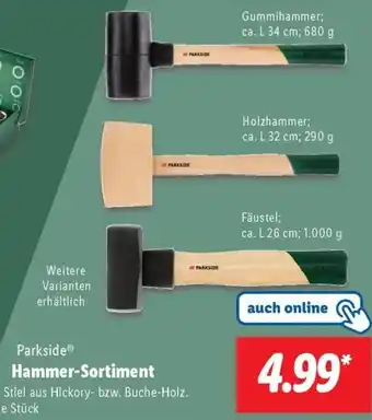 Lidl Parkside Hammer-Sortiment Angebot