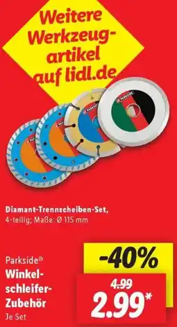 Lidl Parkside Winkelschleifer Zubehör Angebot