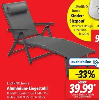 Lidl LIVARNO home Aluminium-Liegestuhl Angebot