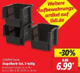 Lidl LIVARNO home Stapelkorb-Set, 3-teilig Angebot