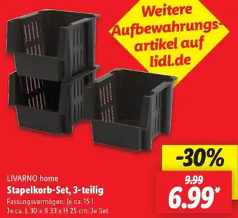 Lidl LIVARNO home Stapelkorb-Set, 3-teilig Angebot