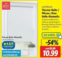 Lidl LICHTBLICK Thermo-Rollo-/ Plissee-/Duo- Rollo-Klemmfix Angebot
