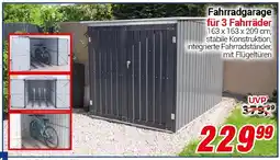 CENTERSHOP Fahrradgarage für 3 Fahrräder Angebot
