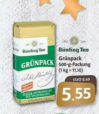 Markant Bünting Tee Grünpack Angebot