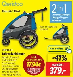 Lidl QERIDOO Fahrradanhänger Angebot