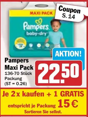 HIT Pampers Maxi Pack Angebot