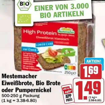 HIT Mestemacher Eiweißbrote, Bio Brote oder Pumpernickel Angebot