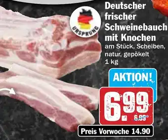 HIT Deutscher frischer Schweinebauch mit Knochen Angebot