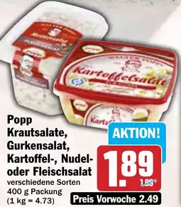 HIT Popp Krautsalate, Gurkensalat, Kartoffel-, Nudel- oder Fleischsalat Angebot