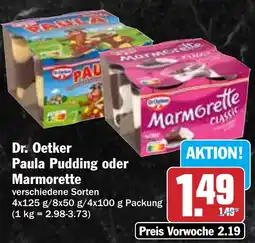 HIT Dr. Oetker Paula Pudding oder Marmorette Angebot