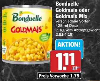 HIT Bonduelle Goldmais oder Goldmais Mix Angebot