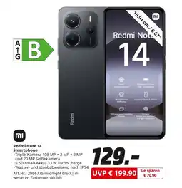 MediaMarkt Mi redmi note 14 smartphone Angebot