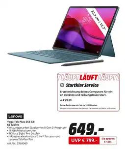 MediaMarkt Lenovo yoga tab plus 256 gb ki tablet Angebot