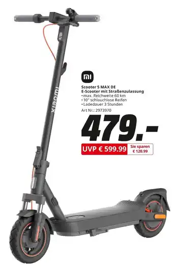 MediaMarkt Xiaomi scooter 5 max de Angebot