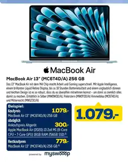 Euronics Apple macbook air 13” (mc6t4d/a) 256 gb Angebot