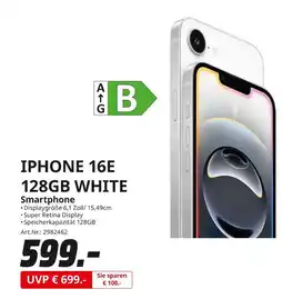 MediaMarkt Apple iphone 16e 128gb white Angebot