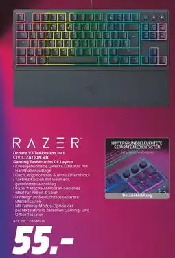 MediaMarkt Razer ornata v3 tenkeyless incl. civilization vii Angebot