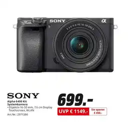 MediaMarkt Sony alpha 6400 kit systemkamera Angebot