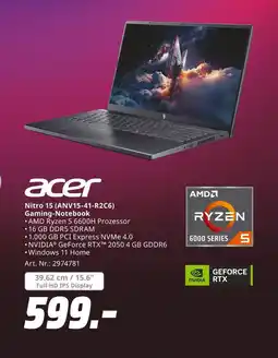 MediaMarkt Acer nitro 15 (anv15-41-r2c6) gaming-notebook Angebot