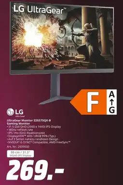 MediaMarkt Lg ultragear monitor 32gs75qx-b Angebot