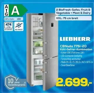 Euronics Liebherr cbnsda 775i-20 kühl-gefrier-kombination Angebot