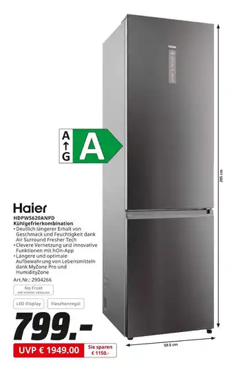 MediaMarkt Haier hdpw5620anpd kühlgefrierkombination Angebot