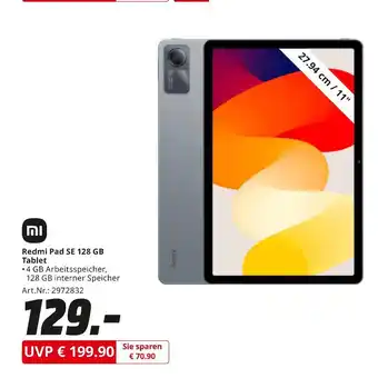 MediaMarkt Mi redmi pad se 128 gb tablet Angebot