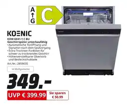MediaMarkt Koenic kdw 6041-1 c bu geschirrspüler unterbaufähig Angebot