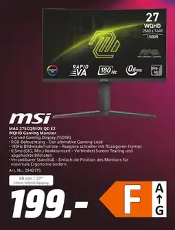 MediaMarkt Msi mag 275cqrfde qd e2 wqhd gaming monitor Angebot