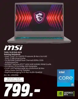 MediaMarkt Msi thin 15 b13ve-2015 gaming notebook Angebot