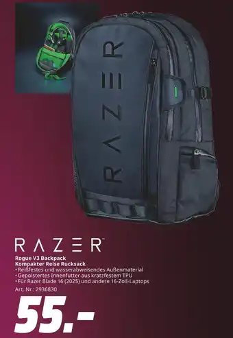 MediaMarkt Razer rogue v3 backpack Angebot