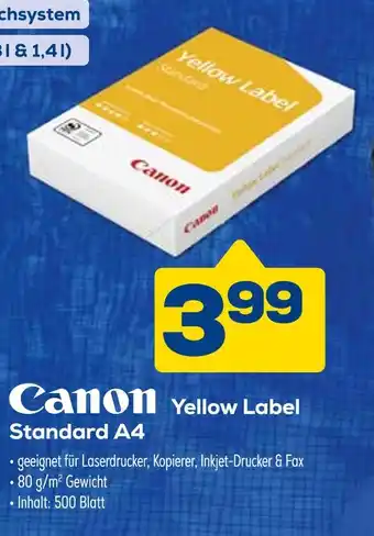 Euronics Canon yellow label standard a4 Angebot