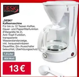 Woolworth Deski kaffeemaschine Angebot