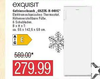 Marktkauf Exquisit Gefrierschrank Gs235-h-040e Angebot