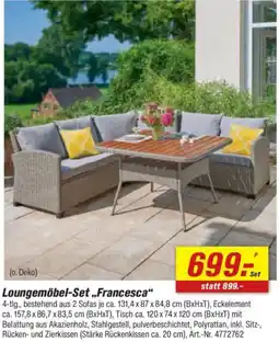 toom Baumarkt Loungemöbel-Set „Francesca" Angebot