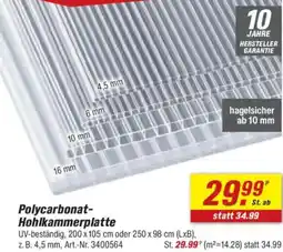 toom Baumarkt Polycarbonat Hohlkammerplatte Angebot