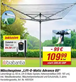 toom Baumarkt brabantia Wäschespinne „Lift-O-Matic Advance 60" Angebot
