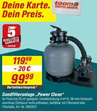 toom Baumarkt Sandfilteranlage ,,Power Clean" Angebot