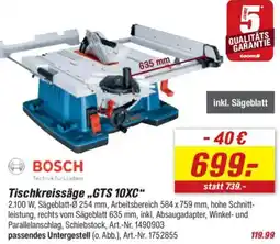 toom Baumarkt BOSCH Tischkreissäge „GTS 10XC" Angebot