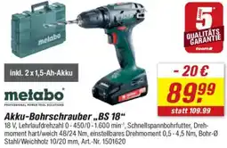 toom Baumarkt Metabo Akku-Bohrschrauber ,,BS 18" Angebot