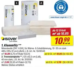 toom Baumarkt Isover Klemmfilz Angebot