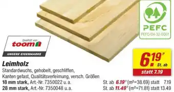 toom Baumarkt Leimholz Angebot