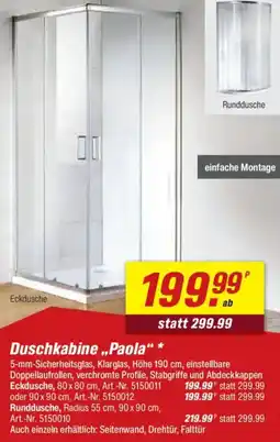 toom Baumarkt Duschkabine ,,Paola" Angebot
