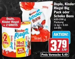 HIT Duplo, Kinder Riegel Big Pack oder Schoko Bons Angebot