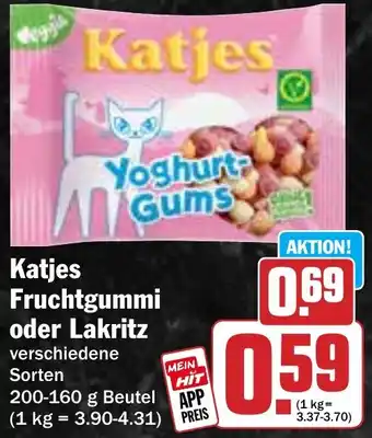 HIT Katjes Fruchtgummi oder Lakritz Angebot