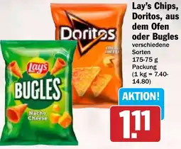 HIT Lay's Chips, Doritos, aus dem Ofen oder Bugles Angebot
